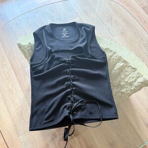 Stylish Black Lace-Up Sleeveless Top